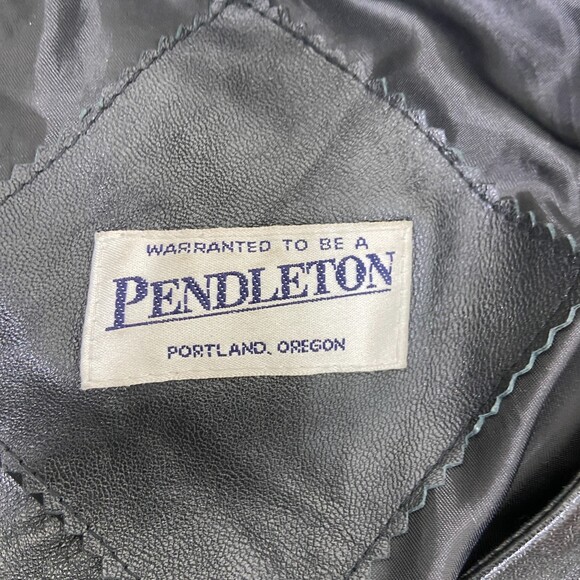 VTG Pendleton 100% Leather Jacket Black Womens sz L - Picture 4 of 7